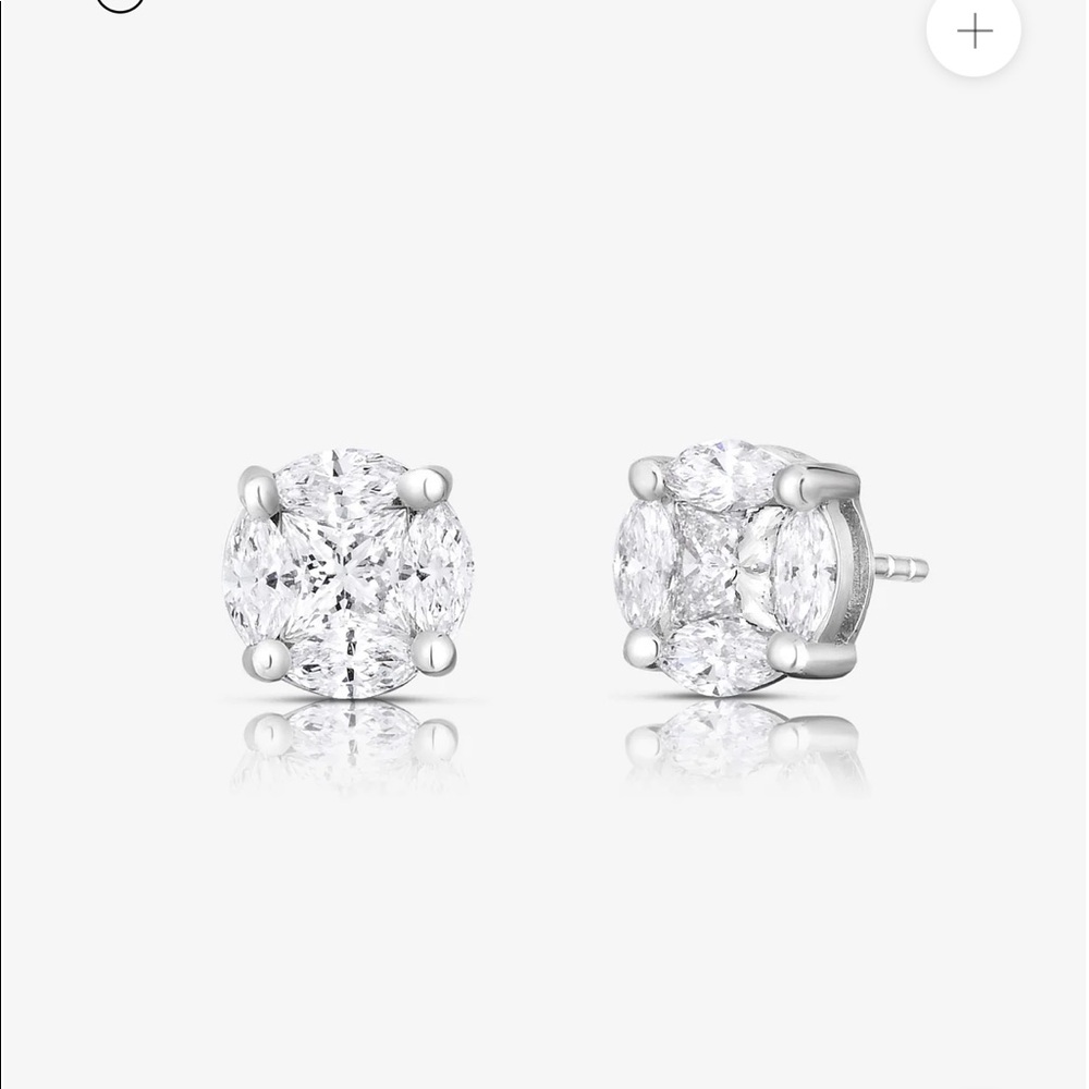 Round Illusion Diamond studs ring concierge